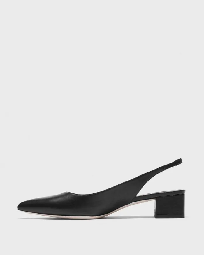 Theory Slingback Pump In Leather Black Women Shoes