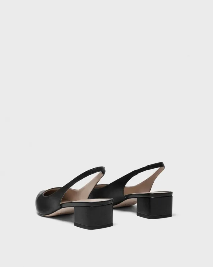 Theory Slingback Pump In Leather Black Women Shoes
