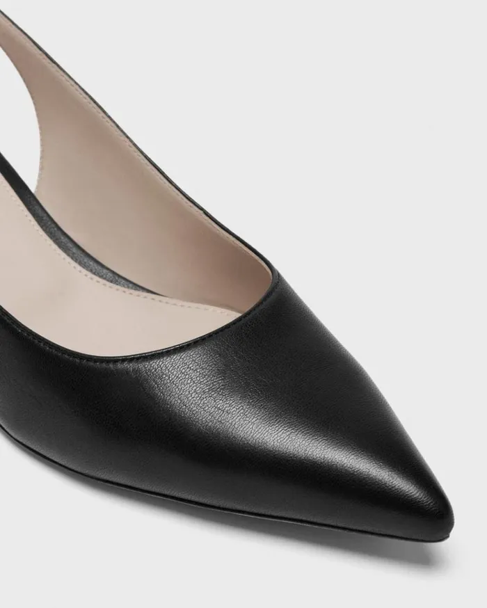 Theory Slingback Pump In Leather Black Women Shoes