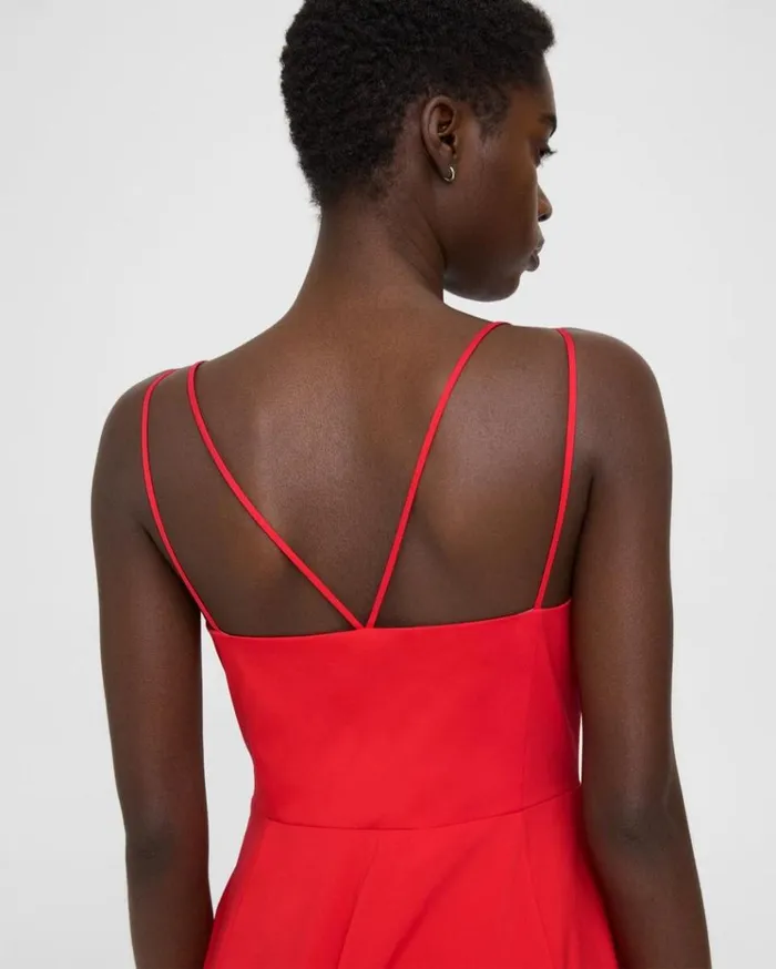 Theory Square Neck Dress In Good Cotton Grenadine Women Dresses