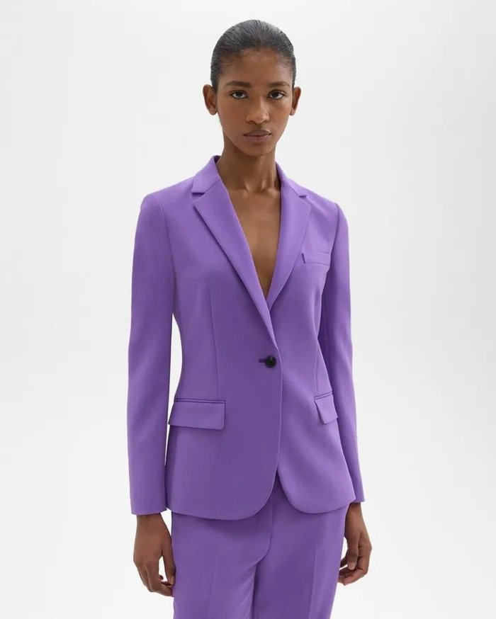 Theory Staple Blazer In Admiral Crepe Bright Peony Women Suits