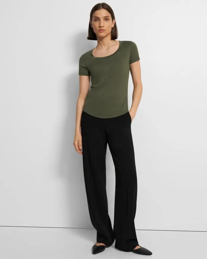 Theory Tiny Scoop Tee In Organic Cotton Rosemary Women TShirts Tank Tops Theory Tiny Scoop Tee In Organic Cotton Rosemary Women TShirts Tank Tops