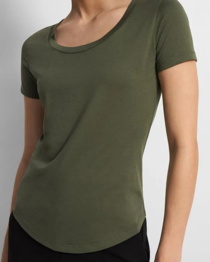 Theory Tiny Scoop Tee In Organic Cotton Rosemary Women TShirts Tank Tops Theory Tiny Scoop Tee In Organic Cotton Rosemary Women TShirts Tank Tops