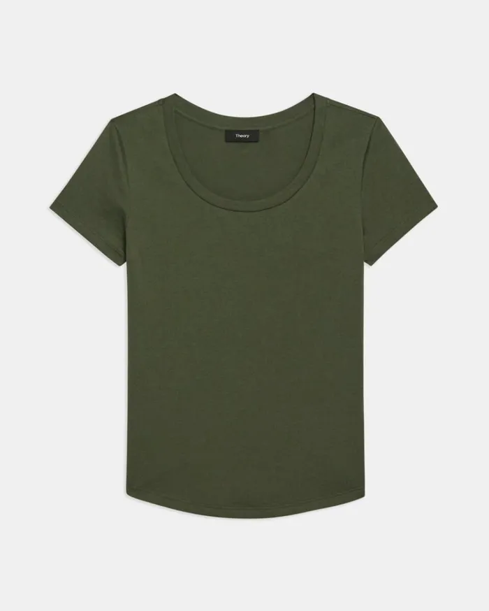 Theory Tiny Scoop Tee In Organic Cotton Rosemary Women TShirts Tank Tops Theory Tiny Scoop Tee In Organic Cotton Rosemary Women TShirts Tank Tops