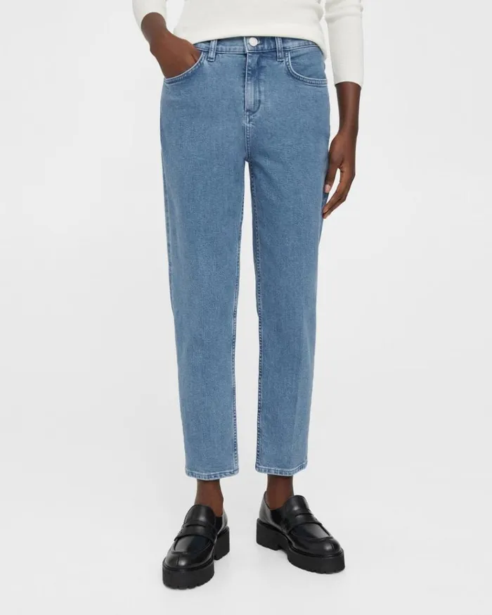 Theory Treeca Jean In Stretch Denim Washed Indigo Women Pants Theory Treeca Jean In Stretch Denim Washed Indigo Women Pants