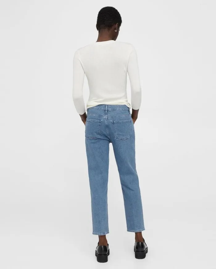 Theory Treeca Jean In Stretch Denim Washed Indigo Women Pants Theory Treeca Jean In Stretch Denim Washed Indigo Women Pants