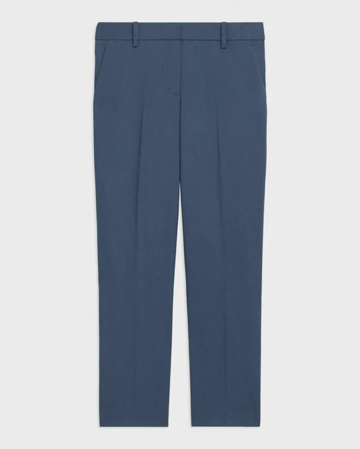 Theory Treeca Pant In Good Wool Ash Blue Women Pants