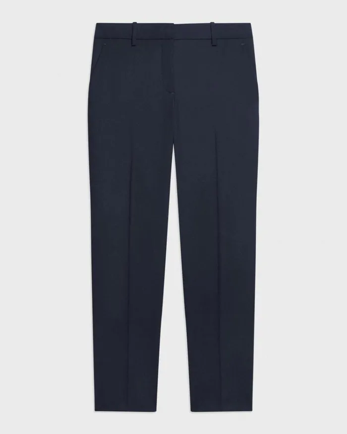 Theory Treeca Pant In Good Wool Nocturne Navy Women Pants