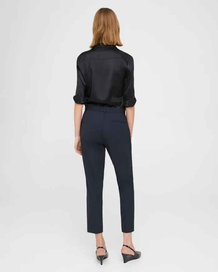 Theory Treeca Pant In Stretch Wool Nocturne Navy Women Pants Theory Treeca Pant In Stretch Wool Nocturne Navy Women Pants