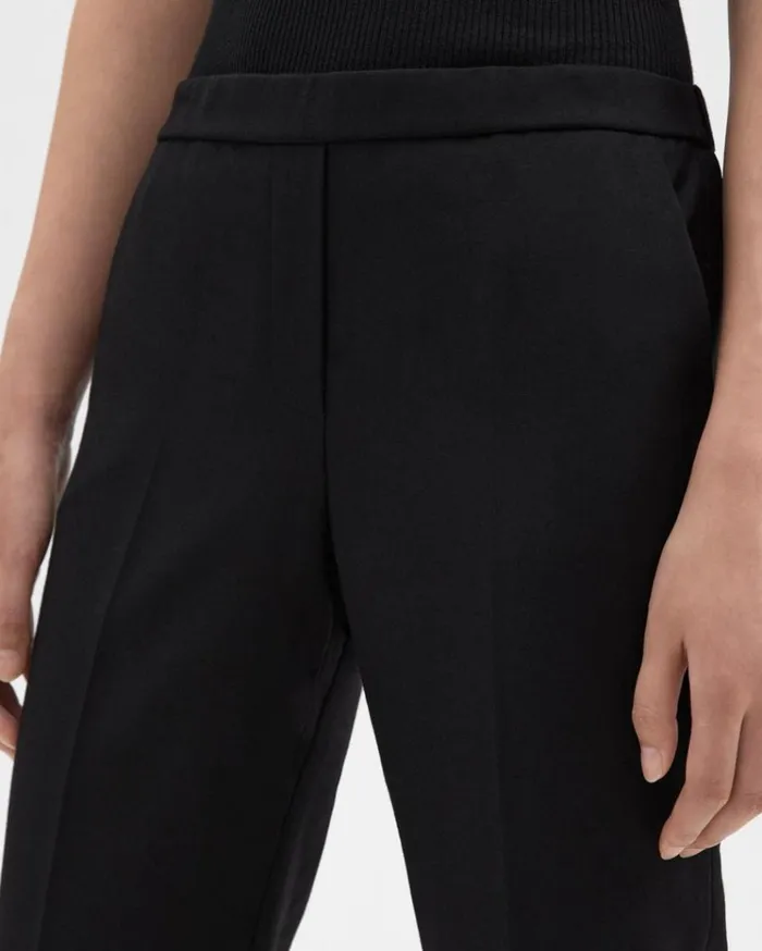 Theory Treeca PullOn Pant In Sleek Flannel Black Women Pants