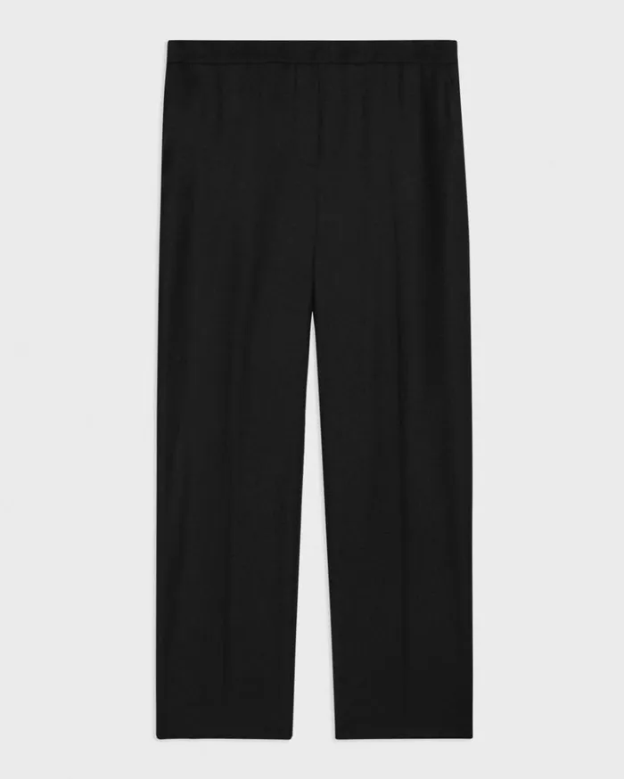 Theory Treeca PullOn Pant In Sleek Flannel Black Women Pants