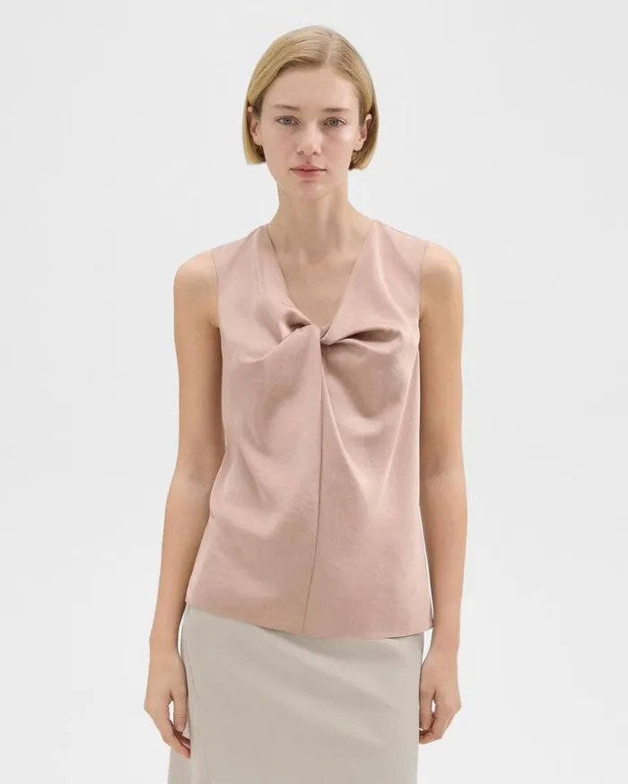 Theory Twisted Sleeveless Top Sakura Women Tops