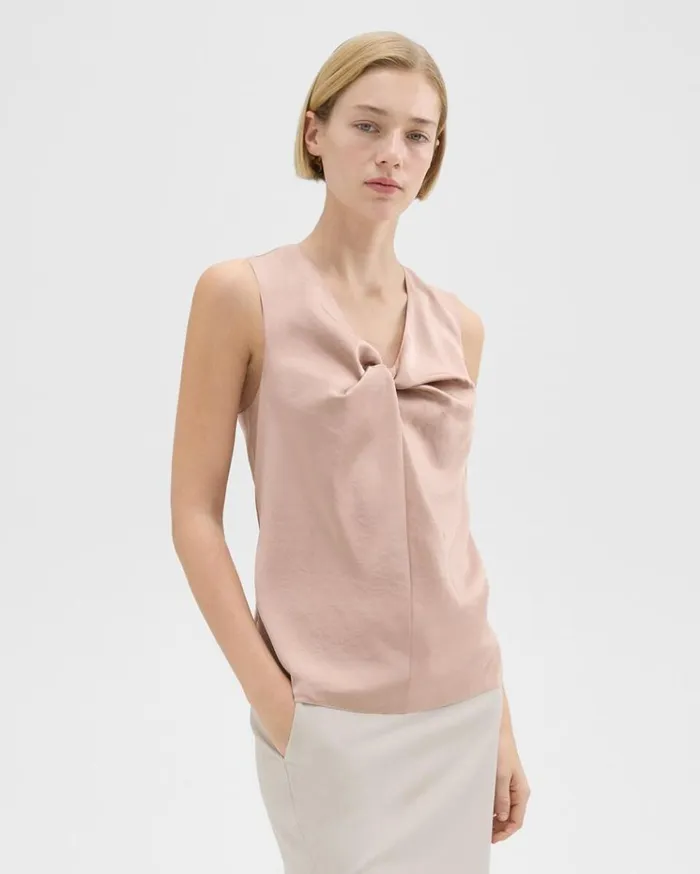 Theory Twisted Sleeveless Top Sakura Women Tops