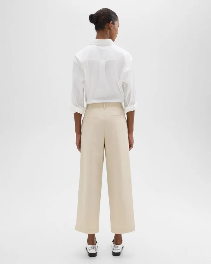 Theory Utility Pant In Organic Cotton Sand Women Pants Theory Utility Pant In Organic Cotton Sand Women Pants