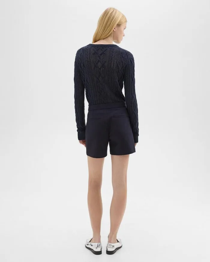 Theory Waist Tab Short In Neoteric Twill Dark Navy Women Pants Theory Waist Tab Short In Neoteric Twill Dark Navy Women Pants