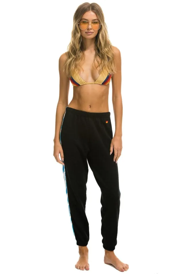 Tiger Stripe Sweatpants 8211 Black Blue Tiger Women Aviator Nation Sweatpants