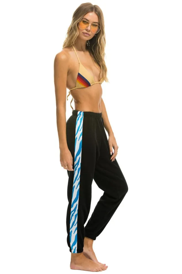 Tiger Stripe Sweatpants 8211 Black Blue Tiger Women Aviator Nation Sweatpants