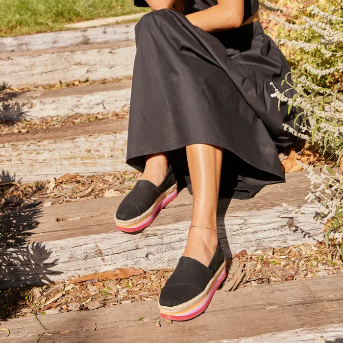 Toms Alpargatas Alpargata Platform Rope High Espadrille Black 8211 Women Toms Alpargatas Alpargata Platform Rope High Espadrille Black 8211 Women