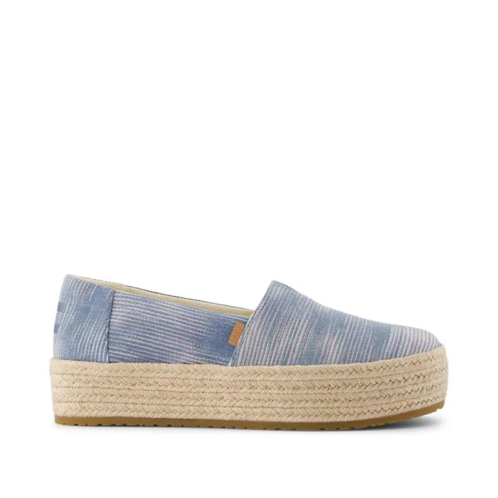 Toms Alpargatas Valencia Platform Espadrille Pastel Blue Novelty Denim 8211 Women