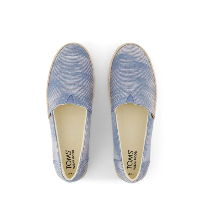 Toms Alpargatas Valencia Platform Espadrille Pastel Blue Novelty Denim 8211 Women