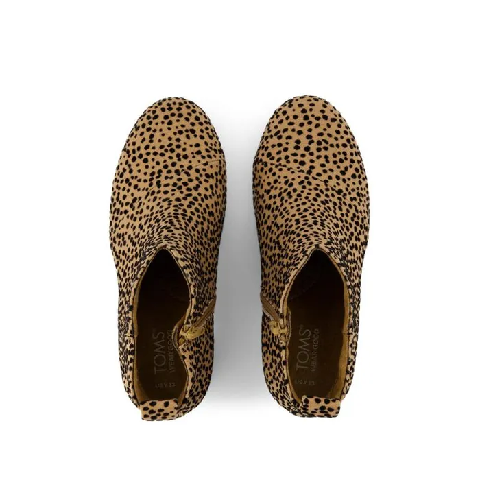 Toms Boots and Booties Clare Kids Wedge Boot Toffee Flocked Mini Cheetah 8211 Kids Toms Boots and Booties Clare Kids Wedge Boot Toffee Flocked Mini Cheetah 8211 Kids