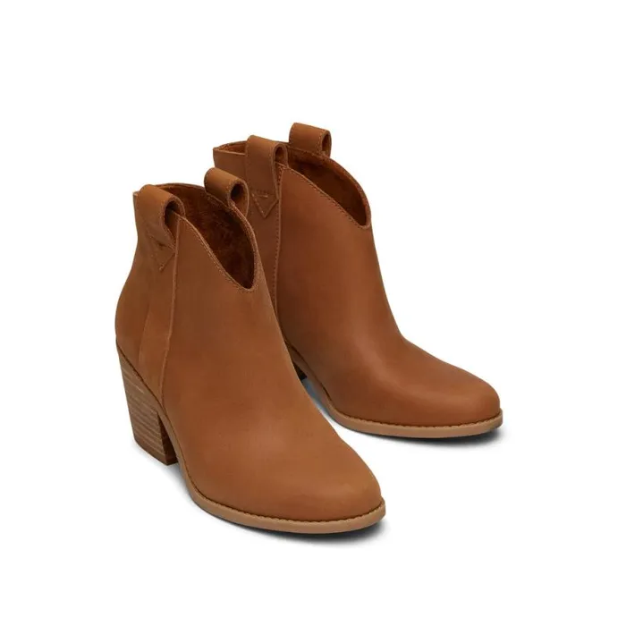 Toms Boots and Booties Constance Heeled Boot Tan Leather 8211 Women Toms Boots and Booties Constance Heeled Boot Tan Leather 8211 Women