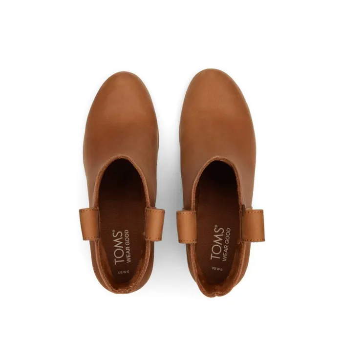 Toms Boots and Booties Constance Heeled Boot Tan Leather 8211 Women Toms Boots and Booties Constance Heeled Boot Tan Leather 8211 Women