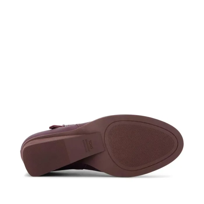 Toms Boots and Booties Goldie Wedge Ankle Bootie Blackberry Leather 8211 Women