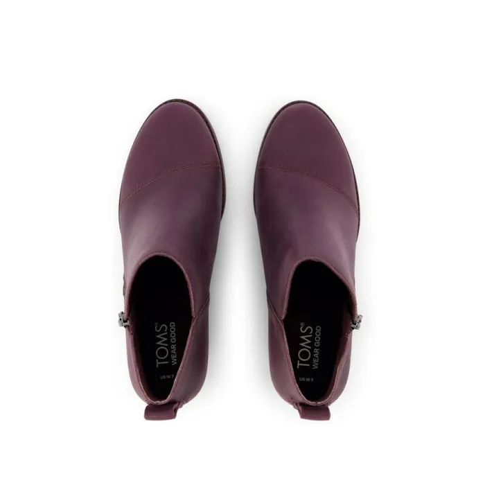 Toms Boots and Booties Goldie Wedge Ankle Bootie Blackberry Leather 8211 Women