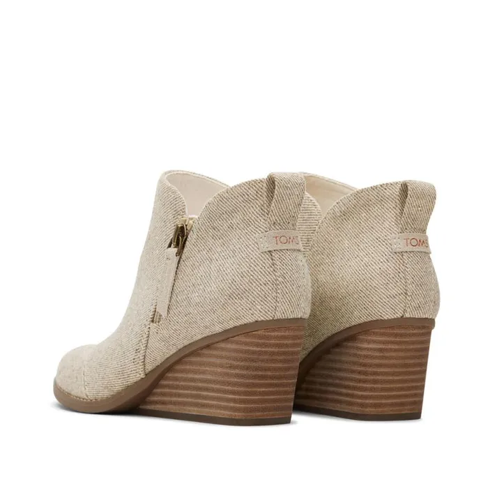 Toms Boots and Booties Goldie Wedge Boot Natural Glimmer 8211 Women Toms Boots and Booties Goldie Wedge Boot Natural Glimmer 8211 Women