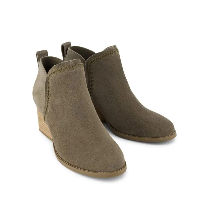 Toms Boots and Booties Kaia Wedge Ankle Boot Suede Green 8211 Women