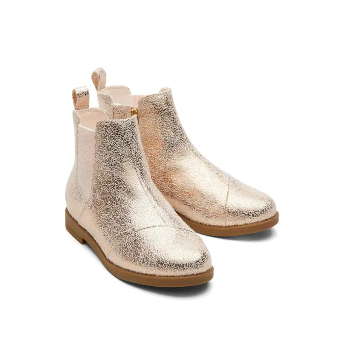 Toms Dress Casual Charlie Kids Boot Gold Foil 8211 Kids Toms Dress Casual Charlie Kids Boot Gold Foil 8211 Kids
