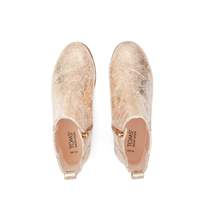 Toms Dress Casual Charlie Kids Boot Gold Foil 8211 Kids Toms Dress Casual Charlie Kids Boot Gold Foil 8211 Kids