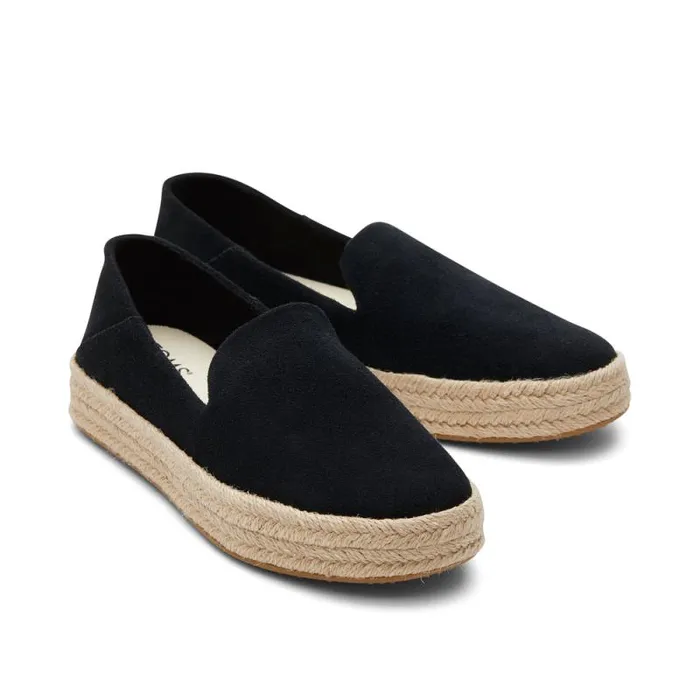 Toms Espadrilles Carolina Espadrille Suede Black 8211 Women