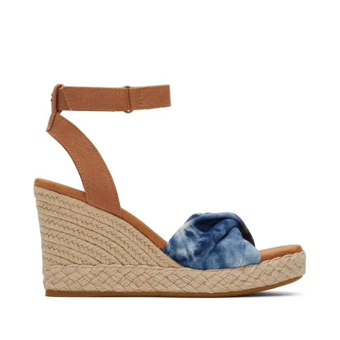Toms Espadrilles Marisela Wedge Sandal Navy Washed Denim 8211 Women
