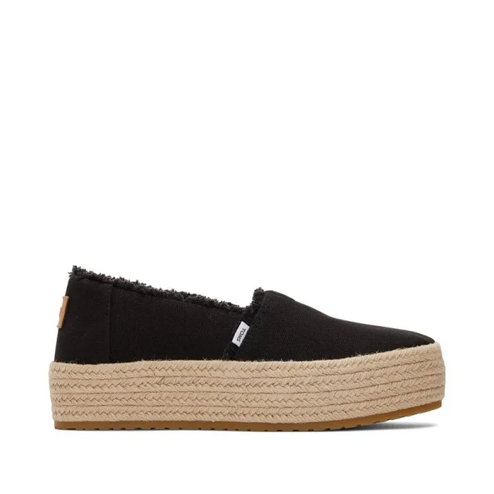Toms Espadrilles Valencia Platform Espadrille Black Canvas 8211 Women