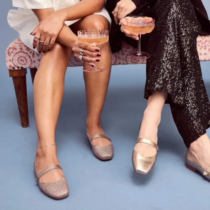 Toms Flats and Loafers Bianca Flat Champagne Rainbow Glitter 8211 Women Toms Flats and Loafers Bianca Flat Champagne Rainbow Glitter 8211 Women