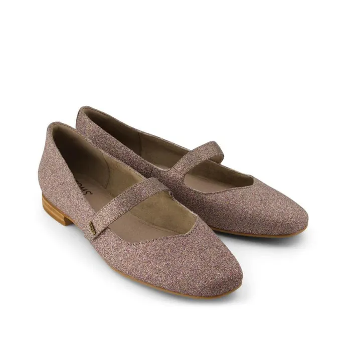 Toms Flats and Loafers Bianca Flat Champagne Rainbow Glitter 8211 Women Toms Flats and Loafers Bianca Flat Champagne Rainbow Glitter 8211 Women