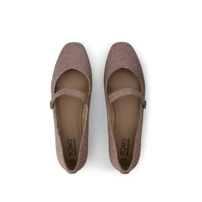 Toms Flats and Loafers Bianca Flat Champagne Rainbow Glitter 8211 Women Toms Flats and Loafers Bianca Flat Champagne Rainbow Glitter 8211 Women