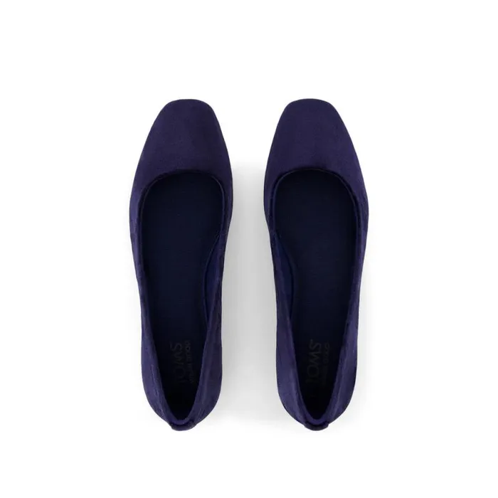 Toms Flats and Loafers Briella Flat Navy Crushed Velvet 8211 Women Toms Flats and Loafers Briella Flat Navy Crushed Velvet 8211 Women