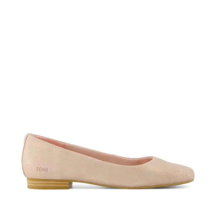 Toms Flats and Loafers Briella Flat Pale Rose Metallic Suede 8211 Women