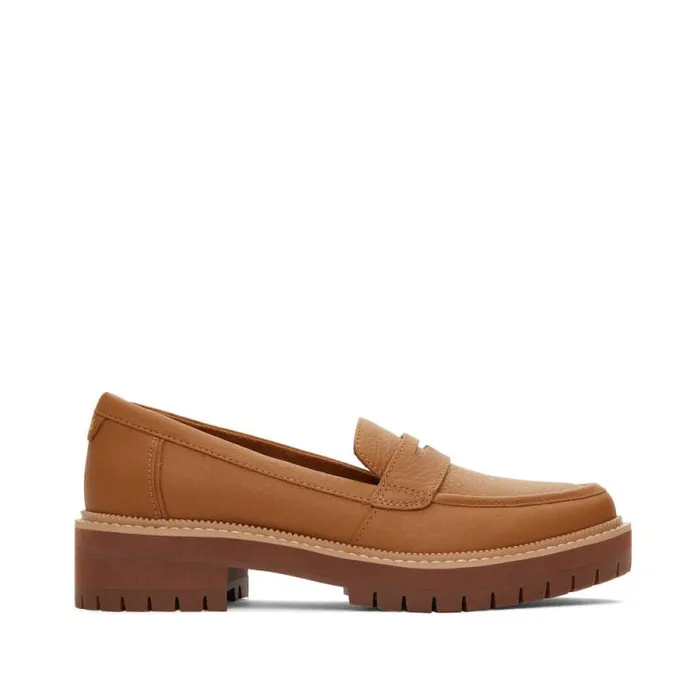 Toms Flats and Loafers Cara Loafer Tan Leather 8211 Women