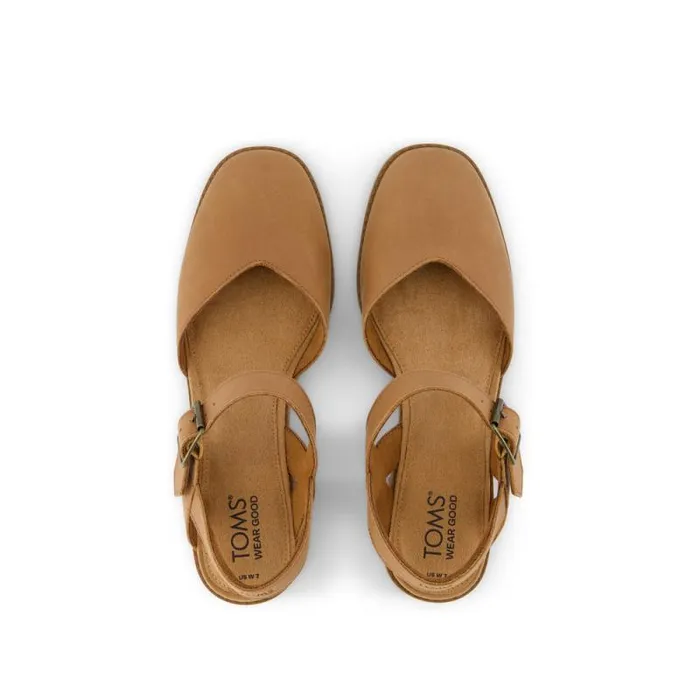 Toms Heels and Wedges Jaclyn Heel Brown Leather 8211 Women Toms Heels and Wedges Jaclyn Heel Brown Leather 8211 Women