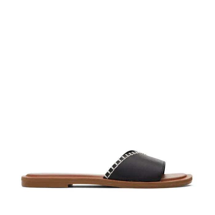 Toms Mules and Slides Shea Slide Sandal Black Leather 8211 Women