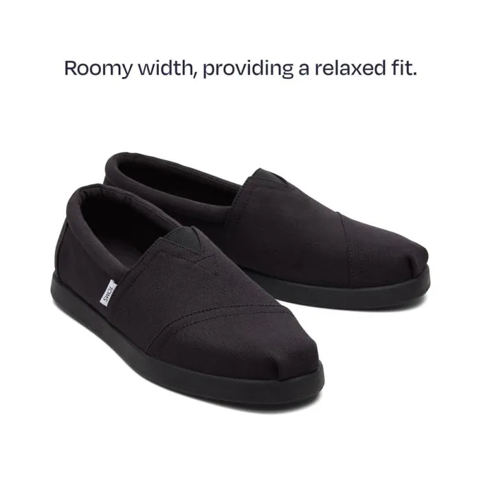 Toms Slip Ons Alp FWD All Black Recycled Cotton Canvas 8211 Men Toms Slip Ons Alp FWD All Black Recycled Cotton Canvas 8211 Men