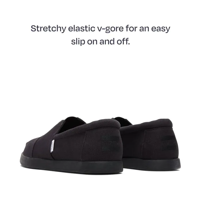 Toms Slip Ons Alp FWD All Black Recycled Cotton Canvas 8211 Men Toms Slip Ons Alp FWD All Black Recycled Cotton Canvas 8211 Men