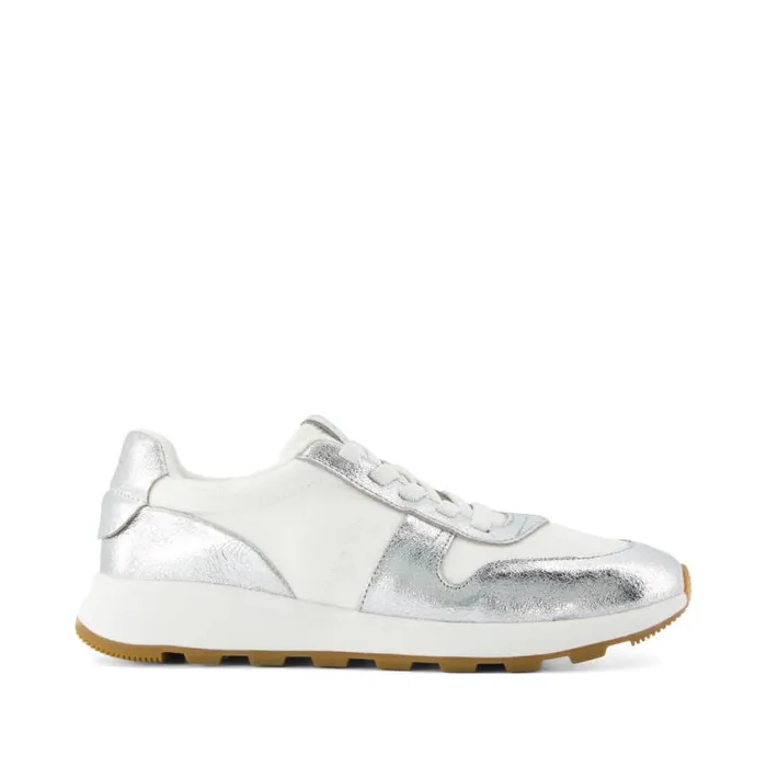 Toms Slip Ons TRVL LITE Retro Runner Sneaker Water Repellent Silver Crinkle Metallic Leather And Vintage Twill 8211 Women Toms Slip Ons TRVL LITE Retro Runner Sneaker Water Repellent Silver Crinkle Metallic Leather And Vintage Twill 8211 Women