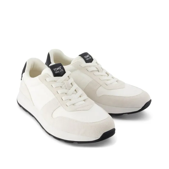 Toms Slip Ons TRVL LITE Retro Runner Sneaker Water Repellent White Suede 8211 Men Toms Slip Ons TRVL LITE Retro Runner Sneaker Water Repellent White Suede 8211 Men