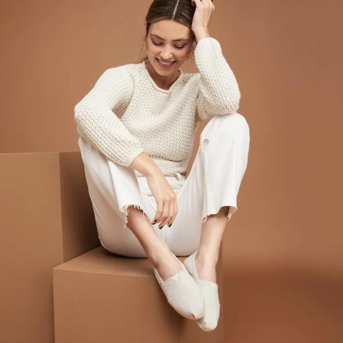 Toms TOMS Classics Alpargata Cozy Natural Herringbone 8211 Women Toms TOMS Classics Alpargata Cozy Natural Herringbone 8211 Women