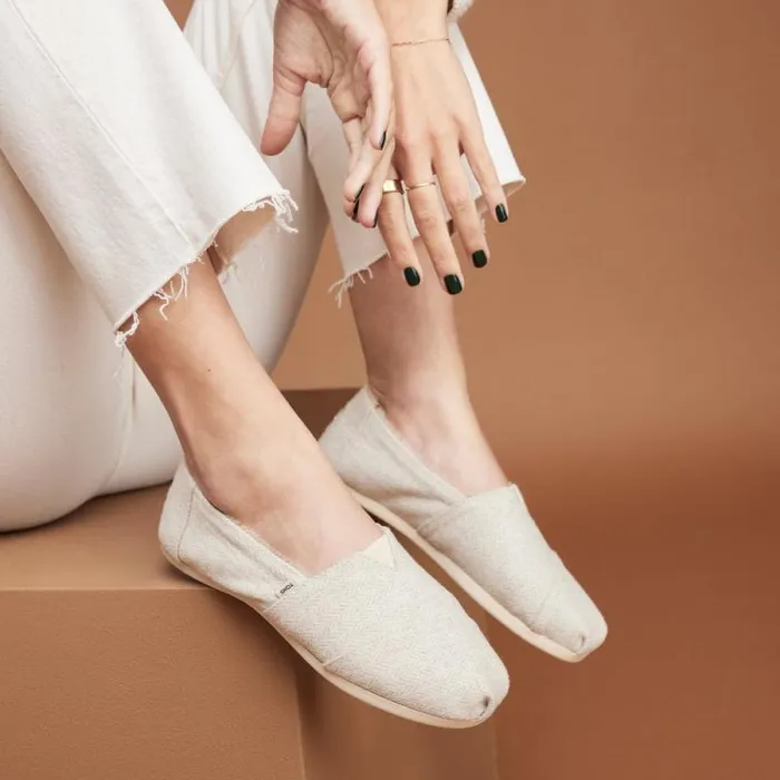 Toms TOMS Classics Alpargata Cozy Natural Herringbone 8211 Women Toms TOMS Classics Alpargata Cozy Natural Herringbone 8211 Women